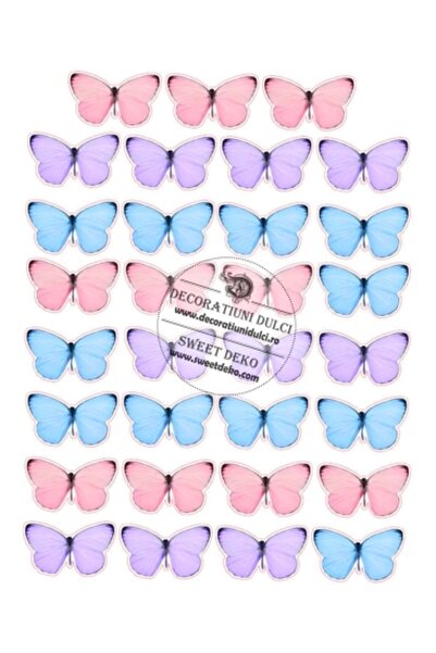 Decoratiuni Dulci Fluturi pastel Anais | imagine comestibila - Coala dulce, D...