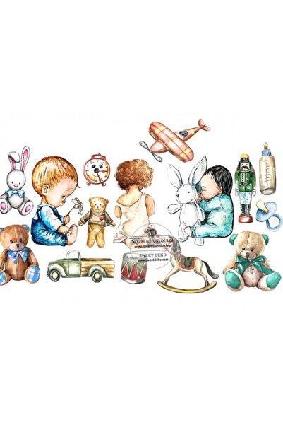 Decoratiuni Dulci Представете си cometibila jucarii si bebelusi - Decupat