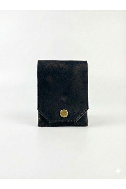 Luivenca Hakiki Crazy Çıtçıtlı El Yapımı Kartlık Cüzdan