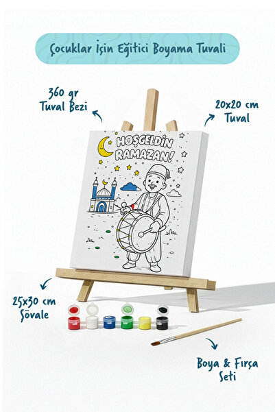 Tabdiko Ramazan Eğitici Boyama Seti Davulcu ile Hoş Geldin Ramazan (Şövaleli)