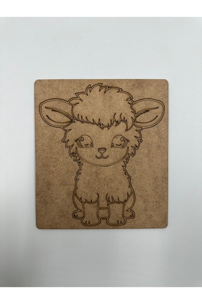 WOODIVA AHŞAP 1 Piece Wooden Baby Llama Painting School Event Activity Art 15 cm
