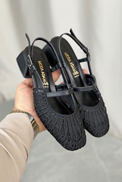 GOFFSHOES Women's Cerny Short Heeled Knitted Shoes - Black