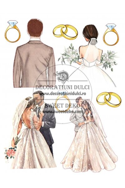 Decoratiuni Dulci Imagine comestibila - nunta - Decupat