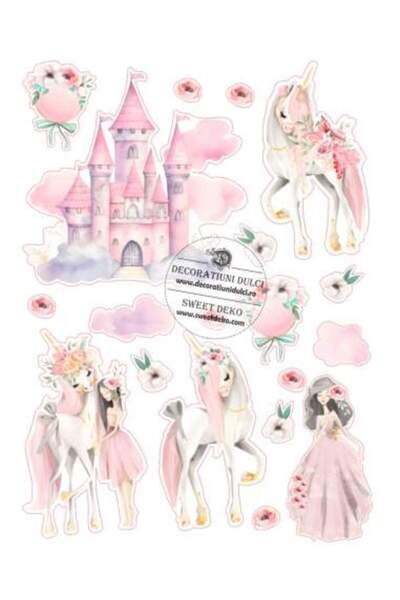 Decoratiuni Dulci Unicorni si zane | Imagine comestibila - Decupat