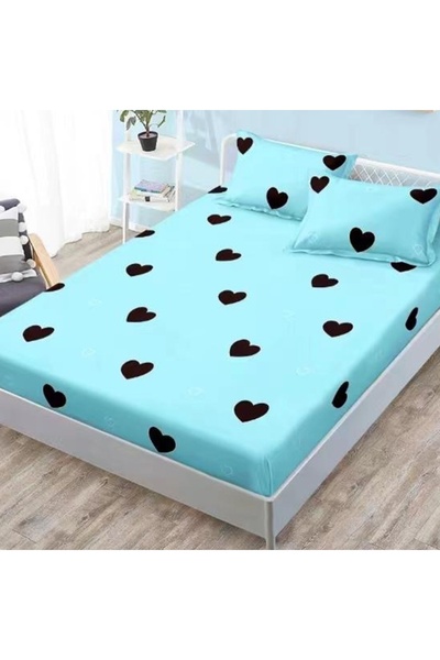 Talis Stretchy sheet and 2 pillowcases Aqua Love 180x200 cm (Finet)