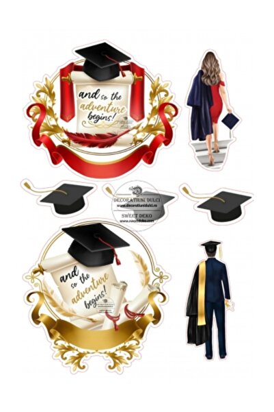Decoratiuni Dulci Tineri absolventi, imagine comestibila - Decupat
