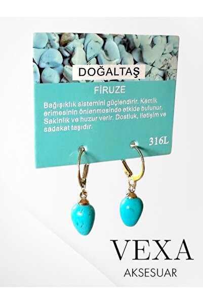 Vexa Aksesuar Natural Stone Earrings 316L Stainless Steel Earrings – Boxed – ...