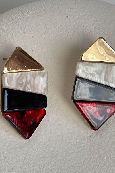 BHR AKSESUAR أقراط لؤلؤية بلون أحمر خمري