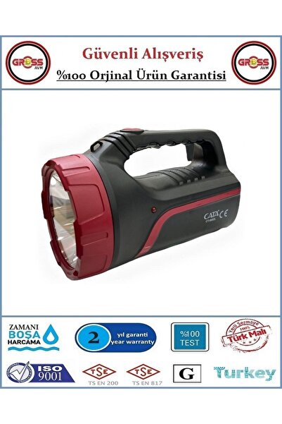 GrossAVM Cata Gemici El Feneri - Avcı Projektörü - Şarzlı - 6400 Kelvin - Bey...