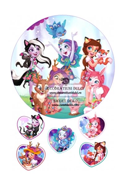 Decoratiuni Dulci Φανταστείτε cometibila cerc - fetitele animalute - Decupat