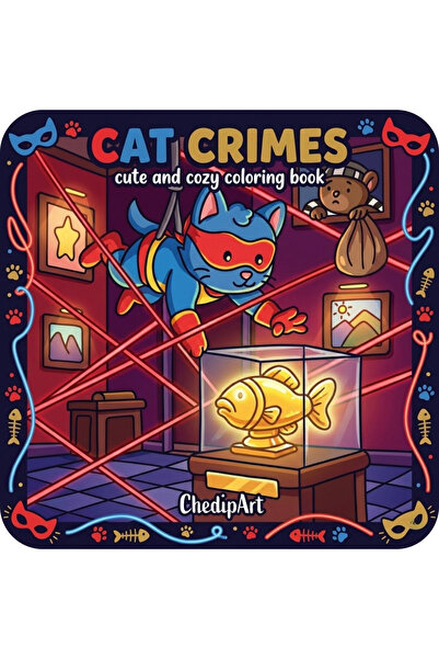M&H Coloring Cat Crimes - 21x21 cm Boyama Kitabı, Çocuk ve Yetişkinler için