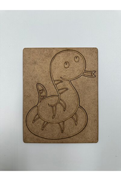 WOODIVA AHŞAP 1 Piece Snake Wooden Painting School Event Activity Art 15 cm