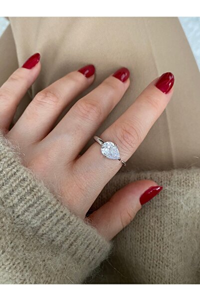 Pinery Jewels Limited Edition - Women's Ring with Large Drop Stone and Bottom...