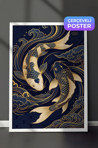 Zestia Pictură murală înrămată albă cu modele tradiționale, decor elegant pen...