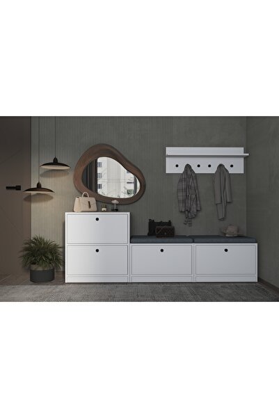 nettrends.net the new trend of shopping Modüler Beyaz Portmanto - 4 Kapaklı A...