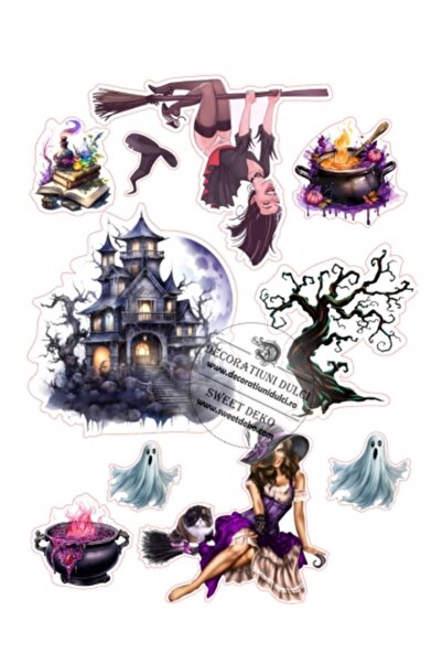 Decoratiuni Dulci Witch on a Broomstick | Edible Image - Cut Out