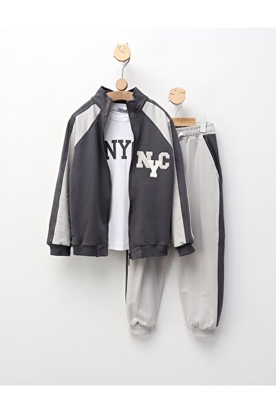 MiniKids NYC Faashion premium tracksuit, gray 140 (9-10 years)