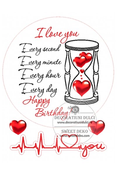 Decoratiuni Dulci Представете си cometibila I love you - Decupat