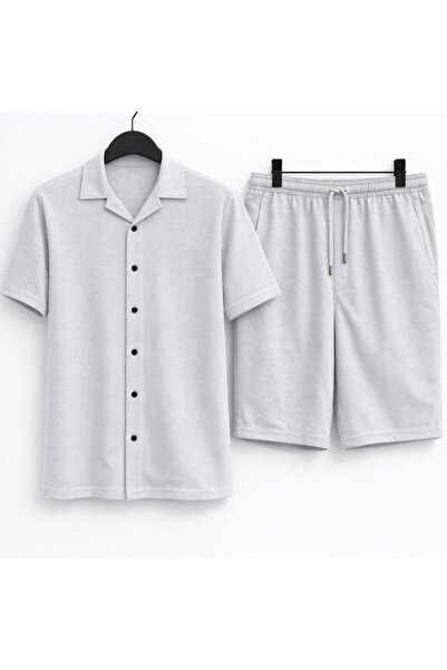 OTAKU Men's Premium Waffle Textured Shirt Shorts Set – Summer Comfortable Fit...