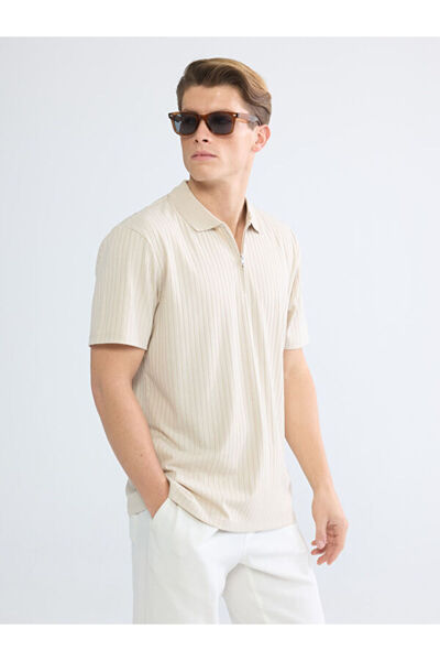 LC Waikiki RMZ GİYİM FARKİLYA Tricou bărbătesc cu guler tip Roba și dungi
