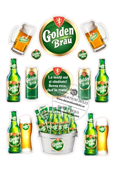 Decoratiuni Dulci Imagine decor tort Bere Golden Brau - Decupat