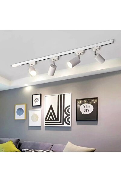 demet habek mylights Beyaz Alüminyum Gövde GU10 Ray Spot Led Avize Hareketli ...