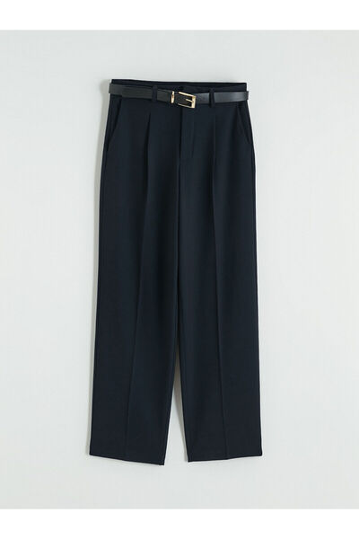 LC Waikiki Peak New Season Beli Belt Pack Women's Pleated Fabric Pants