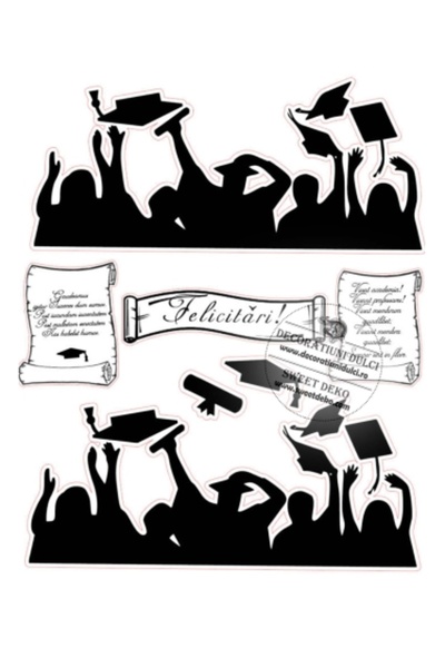 Decoratiuni Dulci Graduate cutout silhouettes