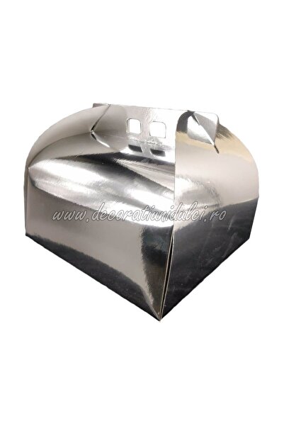 Decoratiuni Dulci Square silver cake box - 25x25 cm
