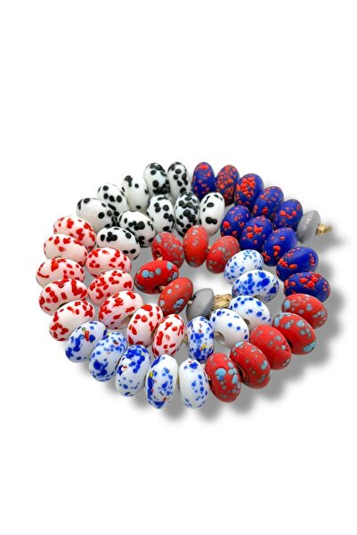 Selvi Konsept El Yapımı Terrazzo Mat Rondela Karnaval Mix Cam Boncuk 12x7 mm ...