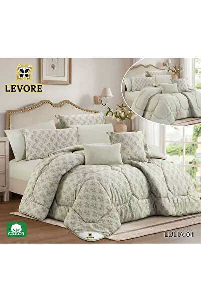 Levore Cotton 4-piece bedspread set, 100% soft cotton, floral pattern, double...