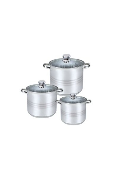 Floria Stainless steel pot set ZLN-4045, 6 pieces (5L, 6L, 8L), compatible wi...
