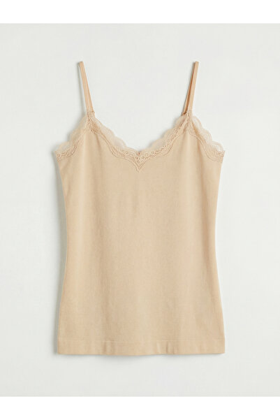 LC Waikiki Özmarka Νέα Σεζόν Γυναικεία Αθλητική Μπλούζα με Λαιμόκοψη V και Δα...