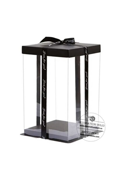 Decoratiuni Dulci Black base and lid box (17x17cm, h.30)