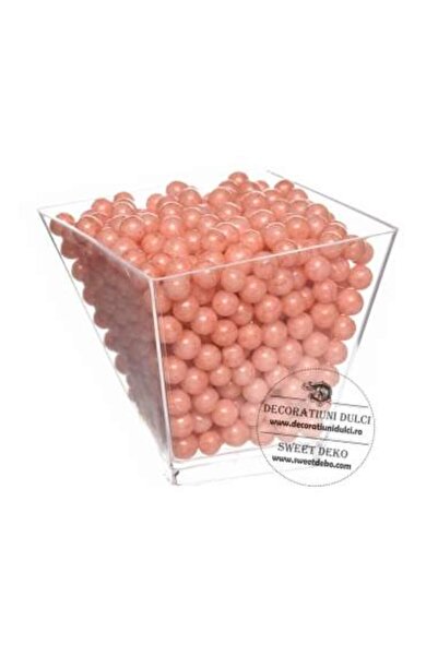 Decoratiuni Dulci Perle din zahar piersica, 100g.