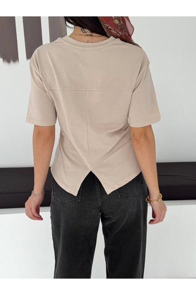 PIOVE تي شيرت أساسي بأكمام قصيرة - أسود سبليت