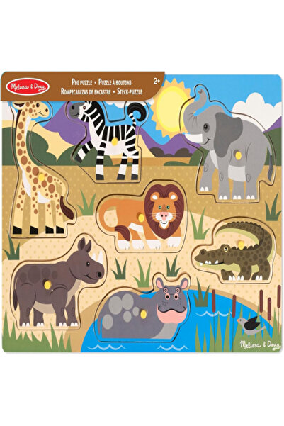 Melissa & Doug أحجية خشبية على شكل سفاري (7 قطع)