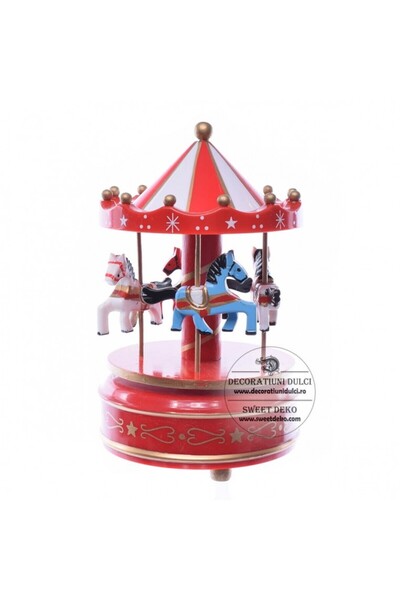 Decoratiuni Dulci Carusel muzical, rosu