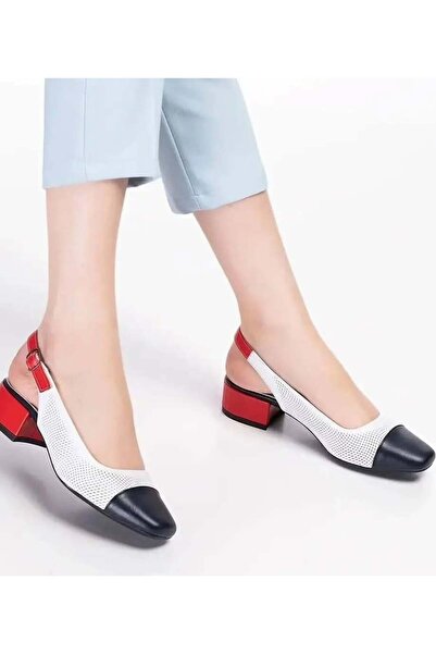 Zenvea Zeenvea Genuine Leather Colorful Combination Classic Heeled Women's Sa...