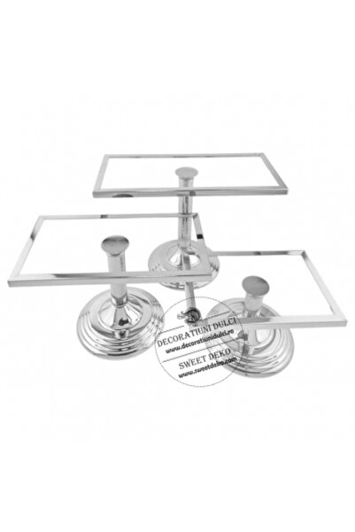 Decoratiuni Dulci Set of 3 rectangular silver candy bar holders
