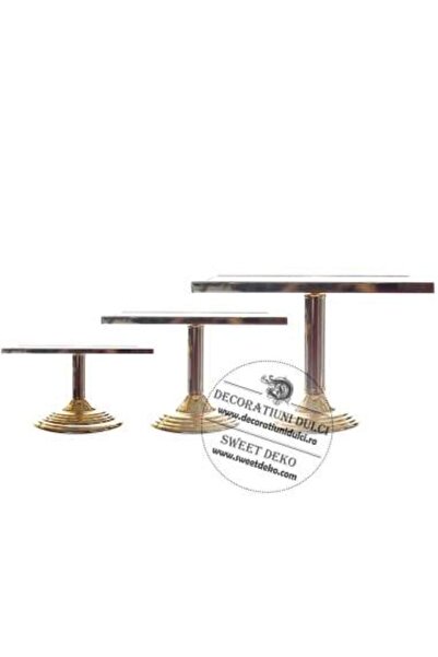 Decoratiuni Dulci Rectangular gold dessert stand and candy bar arrangements (...