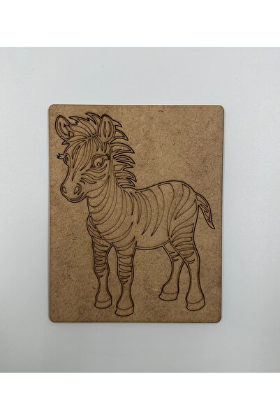WOODIVA AHŞAP 10 Pieces Zebra Wooden Painting School Event Activity Art 15 cm