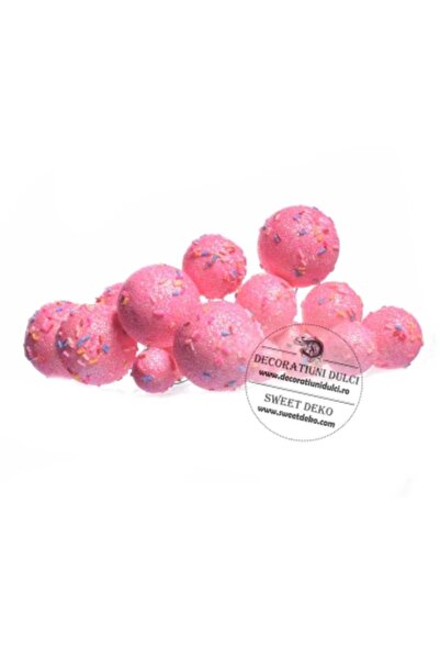 Decoratiuni Dulci Pink decorative spheres with candies (20pcs/set)
