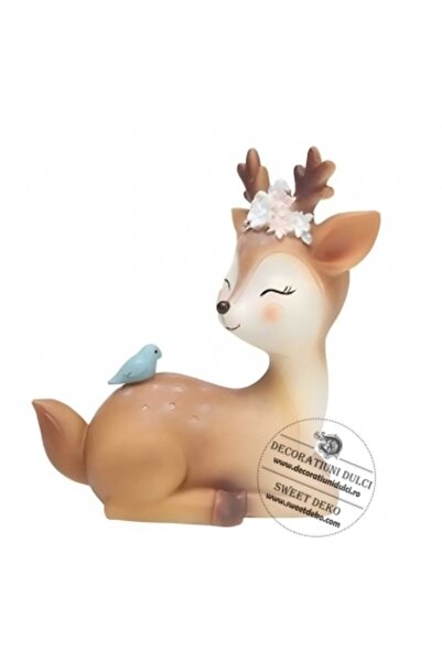 Decoratiuni Dulci Mama caprioara cu pasare pe spate | декор rasina durificata