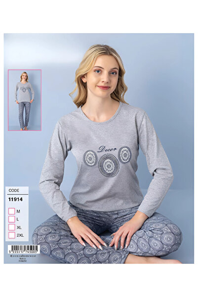 LİLA PİJAMA Cotton Combed Long Sleeve Quality Pajama Set