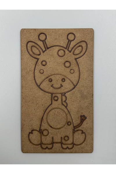 WOODIVA AHŞAP 10 Pieces Giraffe Wooden Painting School Event Activity Art 15 cm