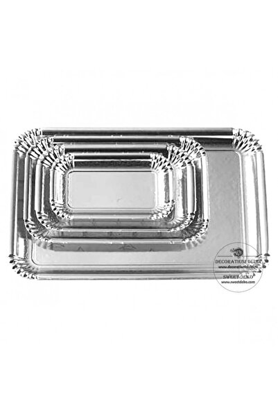 Decoratiuni Dulci Venus Luxury silver rectangular trays (5pcs/set) - 24x34cm