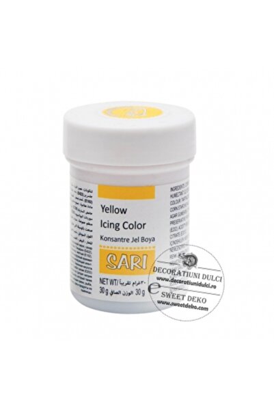 Decoratiuni Dulci Colorant alimentar gel galben, Dr Gusto Sari 30g