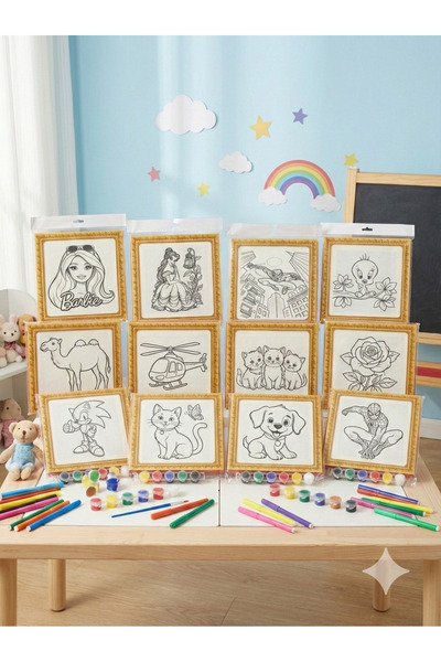 MİK Store Eğitici Çocuk Boyama Seti - Kendin Yap (DIY) Çerçeveli Tablo - Tam ...