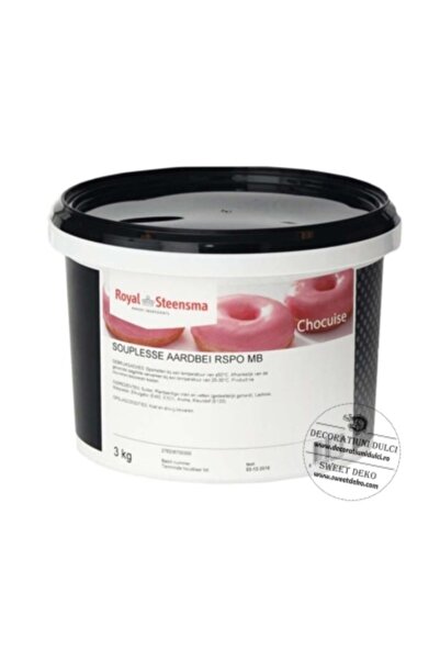 Decoratiuni Dulci Flexible strawberry flavored glaze | Souplesse Strawberry 3kg